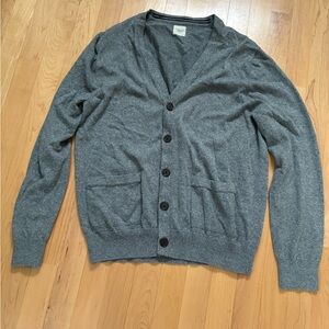 Gray Button-Up Cardigan Sweater